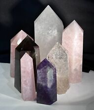 7 Large Healing Crystals Clear Rose Smoky Amethyst 11 pounds 6 oz total weight picture