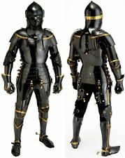 Medieval Knight Black Suit Of Armor Combat Full Body Armor Knight Halloween Gift picture