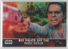 2016 Topps Star Wars: The Force Awakens Chrome Pulsar Refractor 1/10 Rey Fights picture