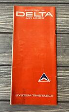Vintage March 1 1969 Delta Air Lines System Timetable Pamphlet picture