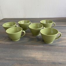 Set of 6 Vintage Green MCM Lenox Ware Lenotex Melamine Coffee Tea Cup Mug (L6) picture