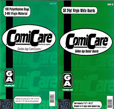 100 Comic Care Golden Age 3Mil Polyethylene Bags and 24 Pt. Comic Backing Boards picture