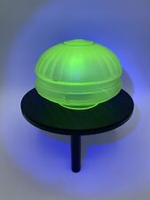 Vintage Green Frosted Uranium Glass Light Shade picture