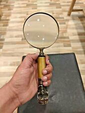 Antique Vintage Style Brass Magnifying Glass Magnifier Skull Handle Home& Office picture