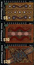 1993 Australia Indigenous People Set Of 3 Phone Cards One Hole Used, VGC picture