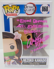 Nezuko Kamado #868 signed w quote Funko Pop Abby Trott PSA w etched case L@@K picture