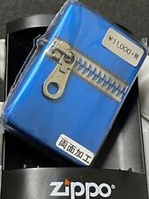 zippo zipper double sided processing blue rare model made in 2014 picture