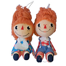Vintage Raggedy Ann & Andy Christmas Tree Ornaments Pair Kitschy Made In Japan picture