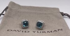 David Yurman Sterling Silver Albion 7mm Hampton Blue Topaz with Diamond Earrings picture