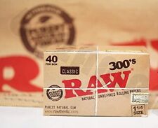 😎FULL BOX RAW CLASSIC ROLLING PAPER 1 1/4 SIZE✨40 Packs, 300 Leaves Per PACK✨ picture