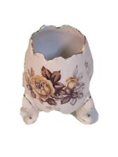 Vintage Napcoware Floral Porcelain 3 Footed Egg Shaped Planter Vase Hand-Painted picture