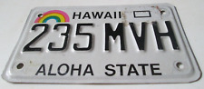 Vintage RAINBOW HAWAII MOTORCYCLE CYCLE License Plate TAG 235 MVH MORE LISTED picture