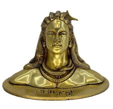 Brass Adiyogi Shiva Statue Weight: 1.40 Kg; Height: 4.5 Inches; Length: 6.5 inch picture