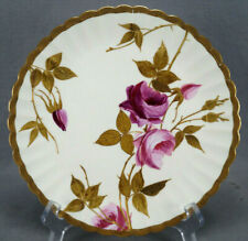 Bodley Hand Painted Large Pink Roses & Raised Gold 9 Inch Plate Circa 1890s B picture
