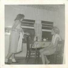 2 Women in 1940's - 1950's Style Kitchen B/W Photo 1956 - 1957 picture