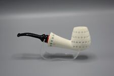 Fancy Egg PIPE BLOCK MEERSCHAUM-NEW-HAND CARVED W Case#1753 picture