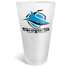 Cronulla Sharks NRL FROSTED Conical Glass one 450ml Man Cave Bar Fathers Gift picture