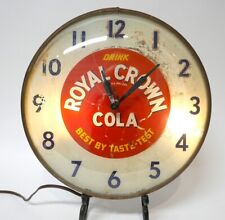 VTG 1951 ROYAL CROWN RC COLA Rustic Bubble Glass Pam Clock Co. Sign Works Great picture