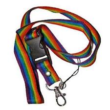 Gay Pride Rainbow Woven Ribbon Lanyard Keychain LGBTQ picture