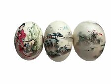 Vintage Japanese Hand Painted Real Eggs Set Of 3 picture