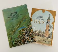 Vintage 1965 & 1970 National Geographic Maps The Alps & Travelers Map Of Italy picture