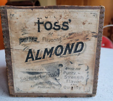 RARE ALMOND Antique Early 1900's Foss Extract Portland ME Advertising Crate picture