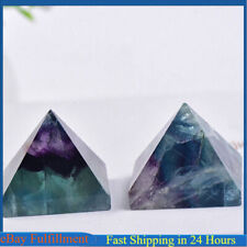 Natural Rainbow Fluorite Quartz Crystal Pyramid Meditation Stone Tower Healing picture