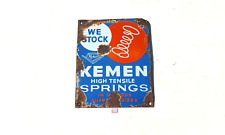 Vintage Kemen High Tensile Spring Advertising Enamel Sign Board Old Rare EB331 picture