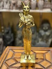 Egyptian Cat Bastet Gold Leaf Statue Museum Replica (13 Inches High) picture