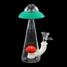 7'' Glow In Dark Smoking Hookah UFO Bong Shisha Silicone Glass Water Pipe Gifts picture