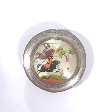 Vintage Hand Painted Abalone Mini Trinket Pill Box HI picture