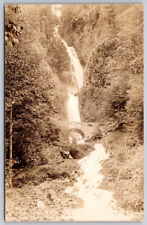 Beautiful View Of Waterfalls and Bridge RPPC Photo Postcard VTG picture