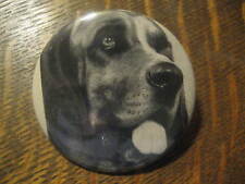 Basset Hound Pard Dog Food Pet Mid Century 1951 B & W Advertisement Button Pin picture