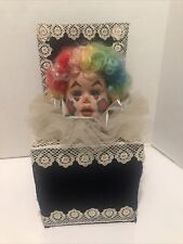 Handmade Porcelain Halloween Creepy Freaky  Jack In The Box 12” Clown Decor Prop picture
