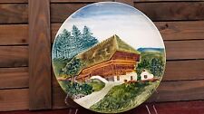 VTG MAJOLICA HIGHMOUNT M.B.D. 1950'S  PLATE THATCHED ROOF CHALET GERMANY 13