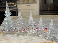 Collection of 5 Vintage Clear Art Glass Christmas Trees 7