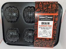 Halloween Cake Pan Nordic Ware Brain Treats 6 Cavity BakeWare Mold 3 Cup New NWT picture