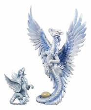 Ebros Mother And Baby Cloud Wind Dragon Wyrmling Statue Figurine SET OF 2 picture