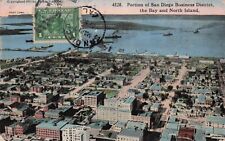 San Diego CA 1915 Exposition Aerial View Bay & Battleships Vintage Postcard 1915 picture