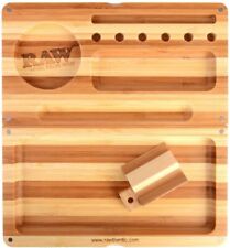 RAW Back Flip Bamboo Rolling Tray - LIMITED EDITION STRIPED WOOD picture