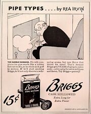1944 Briggs Pipe Mixture Print Ad Pipe Types By Rea Irvin Comic Advertisement picture