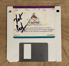 Vint Cerf FATHER INTERNET SIGNED America Online AOL 1.1 Disk BAS Beckett COA picture