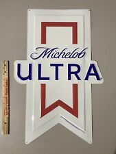 ✅  New Michelob Ultra Iconic Logo Metal Beer Bar Tin Tacker Baseball Sign picture