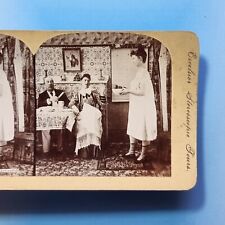 Naughty Saucy Victorian Stereoview 3D C1895 Real Photo Smut Joke Undressed Maid picture
