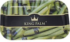 King Palm | Green Metal Rolling Tray | Medium Rolling Tray | 10.5 x 6.5 Inch picture