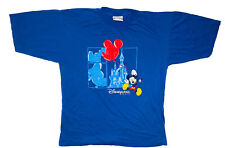 Disneyland Paris Men's Blue Mickey Mouse Balloon/Castle Shirt; Size S picture