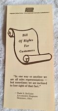Penn Central Railroad Bill Of Rights For Customers picture