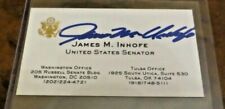 Sen James Inhofe Oklahoma signed autographed business card Global Warming Hoax picture