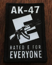 AK47 Rated E For Everyone Morale Patch Tactical Military Army Hook Flag USA picture