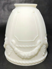 New Satin White Early Style Embossed Wreath Fixture Shade, 2 1/4